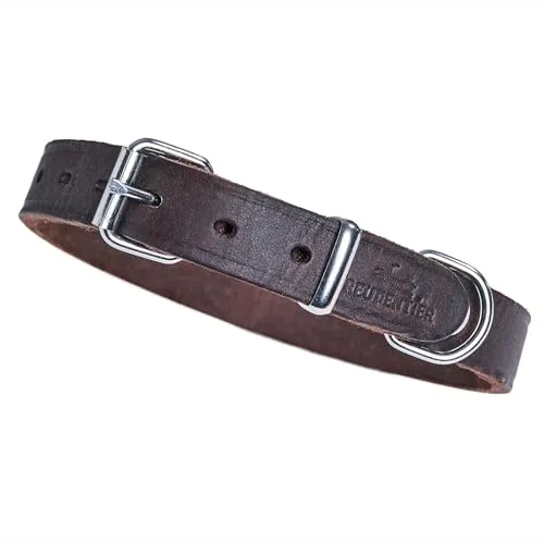 FREUDENTIER Hundehalsband Leder - Alsterufer Kollektion - Klassische Hundehalsbänder aus hochwertigem, zertifiziertem Fettleder, handgefertigt in der EU. Weich, robust und ideal für alle Hunderassen – für höchsten Komfort bei jedem Spaziergang.