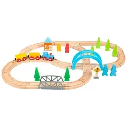 small foot Holzeisenbahn Große Reise 287384 - Holzspielzeug für kleine Entdecker! Mit umfangreichem Zubehör und spannenden Strecken bietet dieses Set endlosen Spielspaß und fördert die Kreativität.