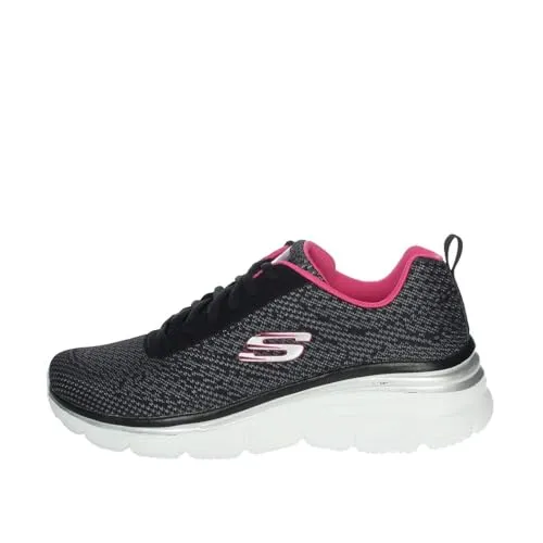 Skechers Damen Fashion Fit-bold Boundaries Sneaker, Schwarz Hot Pink, 41 EU - Damen-Sneaker mit flexibler Sohle und geringem Gewicht. Die Einlegesohlen aus Memory-Schaumstoff bieten optimalen Komfort und Stoßdämpfung für jeden Schritt.