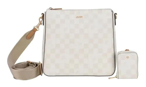 Joop! Cortina Piazza Jasmina Umhängetasche M Birch - Die JOOP! Umhängetasche vereint stilvolles Design mit praktischer Funktionalität. Mit einem geräumigen Hauptfach und kompakten Maßen von 25 x 25 x 6 cm ist sie ideal für den Alltag.