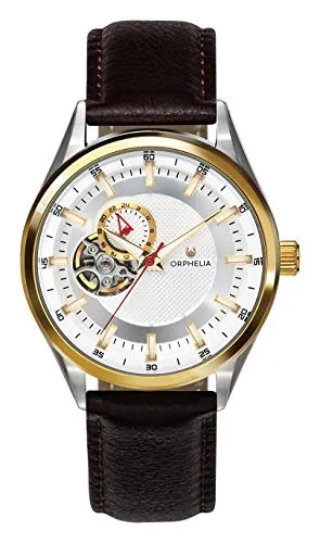 ORPHELIA Automatik Herren Armbanduhr Balance mit Leder Armband
