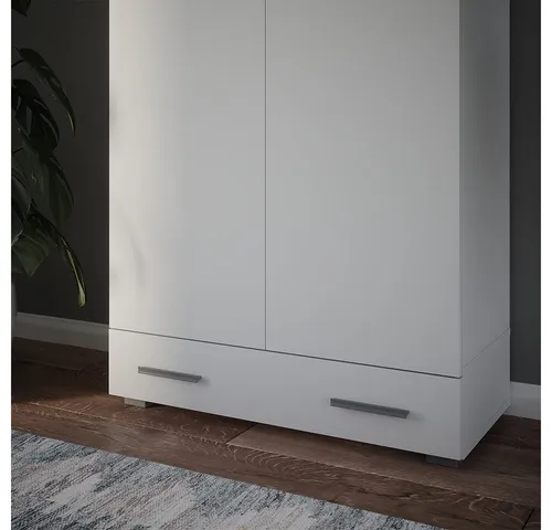 Vicco Aktenschrank Frank, Weiß, 80 x 17.4 cm mit Schublade