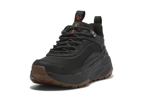Timberland Damen Low Lace UP Waterproof Sneaker - Schwarz, 7.5 Weite - Wasserdichter Damen-Sneaker von Timberland aus Premium-Leder, ideal für Alltag und Freizeit. Komfortabel dank Timbercush System und umweltfreundlich mit recycelten Materialien.