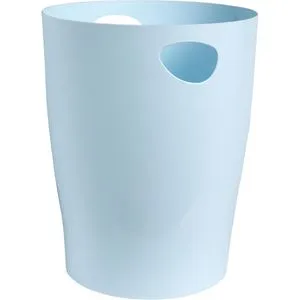 Exacompta Papierkorb 45362D, ECOBIN Aquarel, pastellblau, rund, aus Kunststoff, 15 Liter