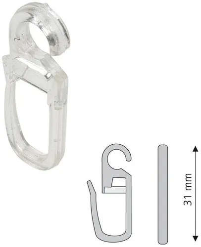 Liedeco Faltenclip, Gardinen, (Set, 8-St), Faltenlegehaken, für Gardinenringe
