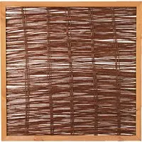 Hauptelement Weidengeflechtzaun Fako 120 x 120 cm braun - Gartenzäune, aus ölbehandelter Weide mit hochwertigem Kiefernholzrahmen für Stabilität und eine naturnahe Optik, ideal für kreative Gestaltung Ihres Außenbereichs.
