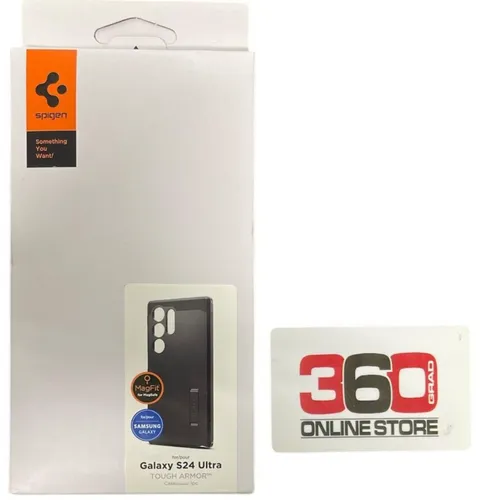 Spigen Tough Armor MagFit Hülle - Kompatibel mit Samsung Galaxy S24 Ultra, Schwarz, doppelter Schutz mit Kickstand und Air Cushion Technologie