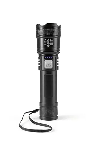 EASYmaxx LED Taschenlampe wiederaufladbar mit USB-C & Zoom - Taschenlampen mit 3 Lichtmodi, spritzwassergeschützt und ideal für Camping, Haushalt oder Auto. Mit stufenlosem Zoom und USB-C-Anschluss zum Aufladen anderer Geräte.