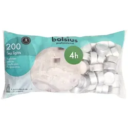 Bolsius Teelichter weiß 4 Std. - Ideal für Events - Kerzen - Perfekt für Events und Gastronomie, unsere Teelichter hinterlassen minimalen Rückstand und sind wieder anzündbar.