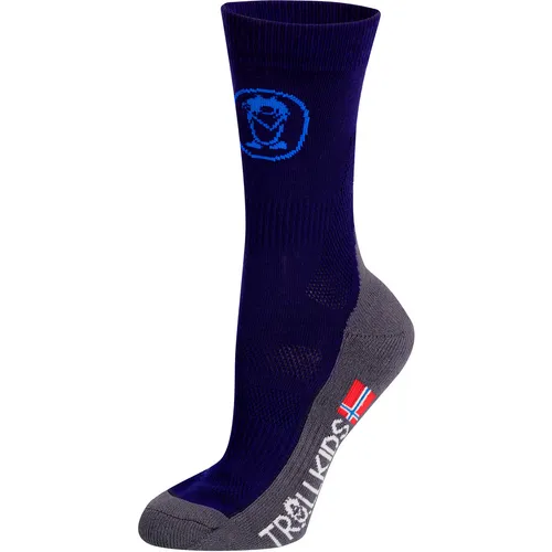 Trollkids Kinder Trekking Mid Cut II Socken (Größe 23 , blau)