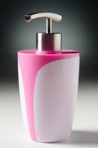 Moderner Seifenspender aus hochwertigem Kunststoff, Edelstahlpumpe, Elegantes Design, Fresh Pink