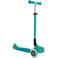 Primo Foldable Plus Lights Scooter in Türkis/Dunkelblau - Dreirädriger Roller für Kindergartenkinder, tragbar bis 50 kg und mit bunten Lichtern für extra Spaß beim Fahren.
