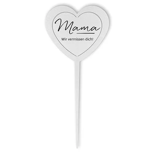 DOLORINO Grabstecker: Edelstahl Herz 