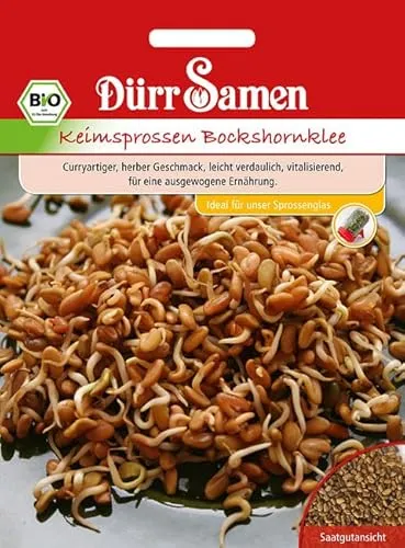 Bio Keimsprossen vers Sorten Alfalfa Radies Brokkoli Weizen Rauke Linsen Zwiebel (Bockshornklee)