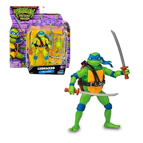 Giochi Preziosi - Leonardo Ninja Turtles Actionfigur, 12 cm beweglich mit Kampfwaffen, ideal für spannende Abenteuer und Sammelspaß für Kinder ab 4 Jahren