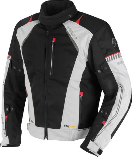 Germot Motorradjacke X-Air Evo Pro Damen - Wasserdichte und atmungsaktive Textiljacke mit Air-Mesh Bereichen, ideal für sicheres Fahren. Ausgestattet mit YF Protektoren und reflektierenden Elementen für optimale Sichtbarkeit.