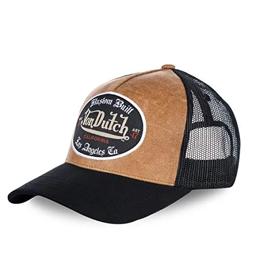 Von Dutch Unisex Oval Motiv Retro Trucker Cap Black/Brown One Size