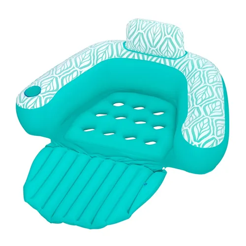 Bestway Poolsessel Comfort Plush Deluxe 145 x 120 cm - Swimmingpool-Flöße mit Kopfstütze und Getränkehalter, aus strapazierfähigem PVC, ideal für entspannte Stunden am Pool, maximale Belastbarkeit: 100 kg.