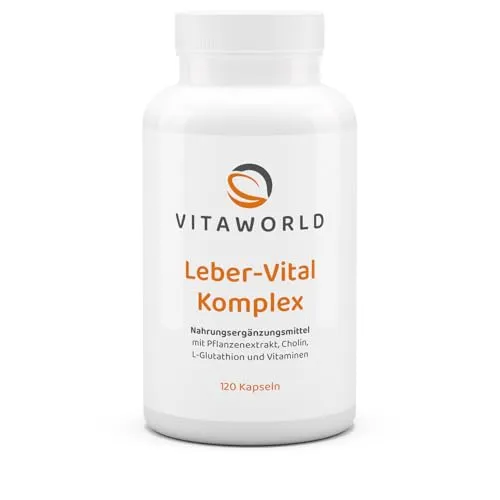 3er Pack Vita World Leber-Vital Komplex 120 Kapseln Mit Mariendistel, Artischocke, Cholin, Glutathion, Curcumin, Vegan/Vegetarisch Deutsche Apotheker Herstellung