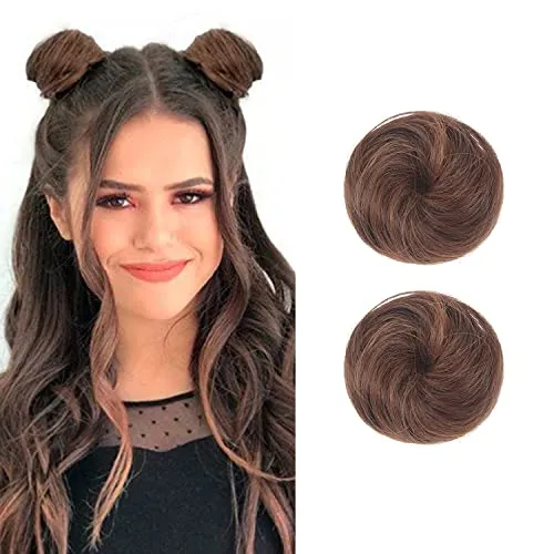 2PCS Mini Kralle Falsche Brötchen Glatte Haare Bun Extensions Haar Donut Chignon Clip in Haar Scrunchies
