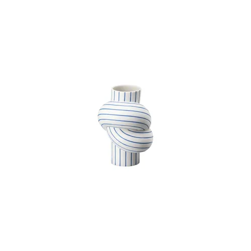 Rosenthal Dekovase Node Stripes Blueberry - Elegante Porzellanvase - Stilvolle Vasen für jedes Zuhause, handgefertigt aus hochwertigem Porzellan mit einzigartigem Streifen-Design in Weiß-Blau.