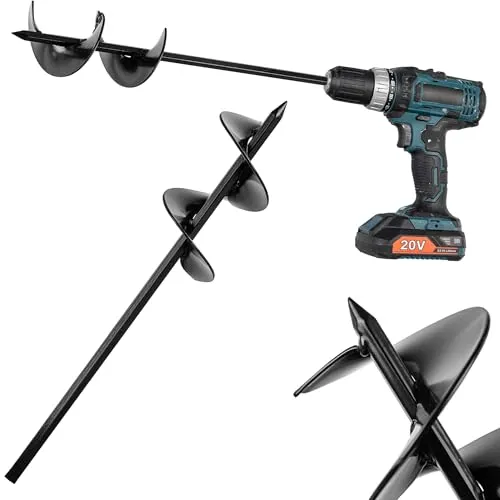 KADAX Erdbohrer 60mm für Bohrmaschine, Gartenbohrer, Erdlochbohrer für Akkuschrauber, Pflanzbohrer für Gartenarbeiten, Spiralbohrer zum Bohren von Erdlöchern