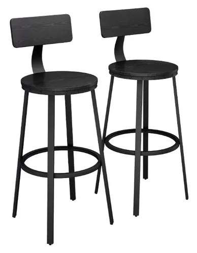 Livinity® Barhocker Set Caracas Schwarz 34 x 102 cm - Hocker & Barhocker im industriellen Stil, ideal für Küche und Esszimmer. Mit Fußstütze und ohne Armlehne für optimalen Sitzkomfort.