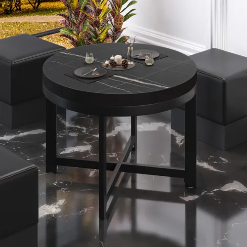 BO Bistro Tisch Ø70xH54cm mit schwarzem Rand