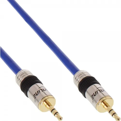 InLine Premium 3,5mm Klinkenkabel 2x Stecker vergoldet blau 0,5m (9,80 EUR/m)