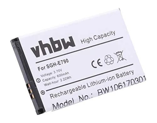 vhbw Akku Ersatz für Samsung AB403450BC, AB403450BA, AB403450BEC, AB403450BE, AB403450BU für Handy Smartphone Telefon (600 mAh, 3,7 V, Li-Ion)