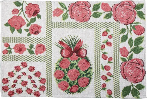 SPRÜGEL Platzset Rose, (Set, 4-St), Gobelin in grün von SPRÜGEL