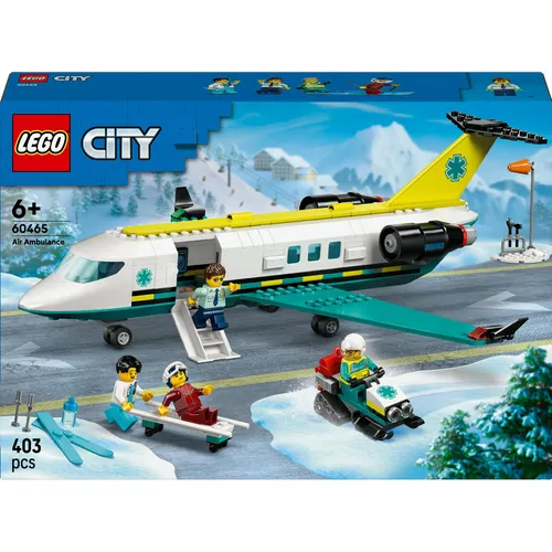 LEGO CITY Notfallrettungsflugzeug 60465 - Fantastisches Spielset - Lego Spielzeug für Kinder ab 6 Jahren, inklusive zweimotorigem Flieger, medizinischem Labor und 4 Mini-Figuren für aufregende Rettungseinsätze.