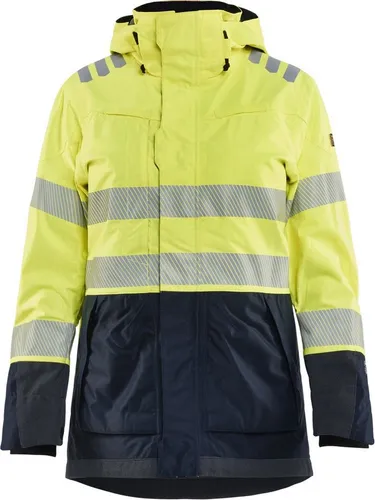 Blåkläder Damen Warnschutz-Shirt Multinorm Shelljacke - Leichte Shelljacke für Damen aus schwer entflammbarem Material, wind- und wasserdicht. Mit reflektierenden Transfers und praktischen Taschen für technische Geräte. Ideal für den professionellen Einsatz.