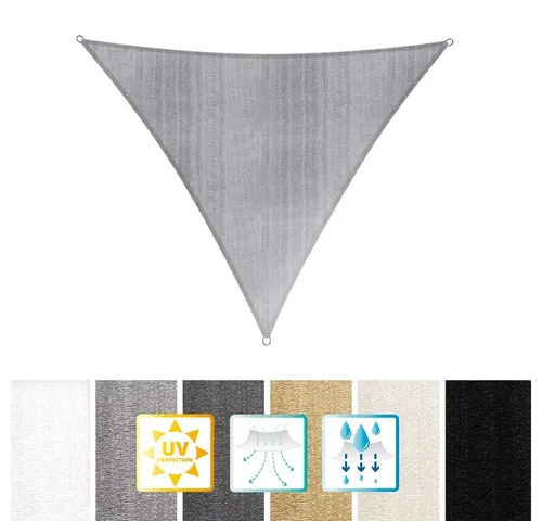 Lumaland Sonnensegel Sonnensegel dreieckig 3x3x3 m, Wetterbeständig 100% HDPE mit Stabilisator für UV Schutz