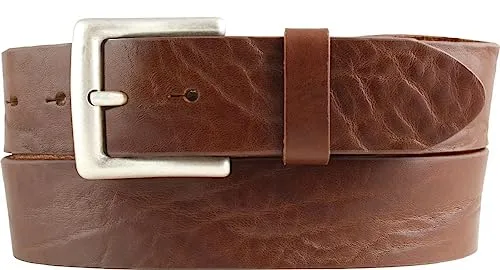 BELTINGER Gürtel aus Vollrindleder Used-Look 4 cm | Jeans-Gürtel für Damen Herren 40mm | Ledergürtel Vintage-Look 4cm | Cognac 110cm