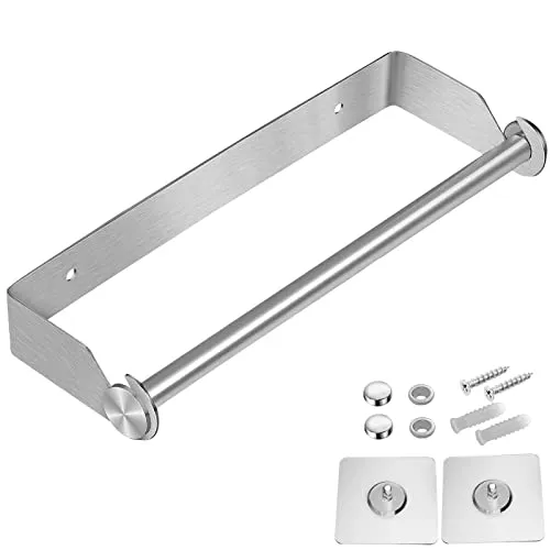 Küchenpapierhalter Küchenrollenhalter ohne Bohren Edelstahl Papierrollenhalter Küchenkrepp Rollenhalter Selbstklebender Kleber+Schrauben Zwei Montagearten für Küche Bäder