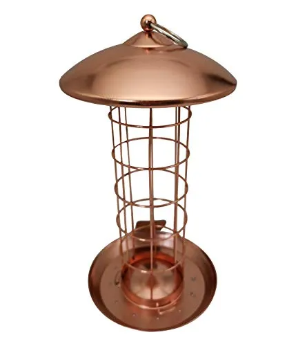 Dehner Natura Premium Wildvogel Meisenknödelsäule Joelle - Futterstation für Wildvögel, wetterfest und edle Kupfer-Optik, ideal zur ganzjährigen Fütterung mit einfachem Nachfüllen von bis zu 5 Meisenknödeln.