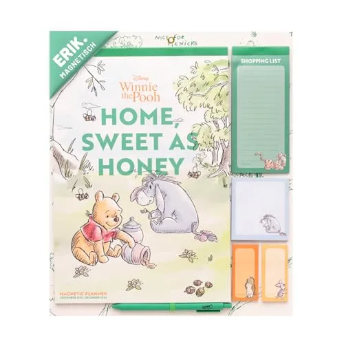 Grupo Erik Kalender 2026 Disney Winnie the Pooh Familienplaner Magnet Kalender 2026 Wandkalender 2025 2026 - Monatsplaner für 16 Monate - Offizielles Lizenzprodukt Disney Fanartikel