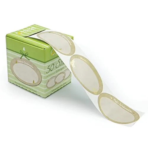 AVERY Zweckform 50 Aufkleber Weihnachten Geschenkaufkleber (Made in Germany, 58x38mm, beschriftbar, Aufkleber Weihnachten, selbstklebende Geschenketiketten, Karten, Tüten) Sticker auf Rolle, 56921