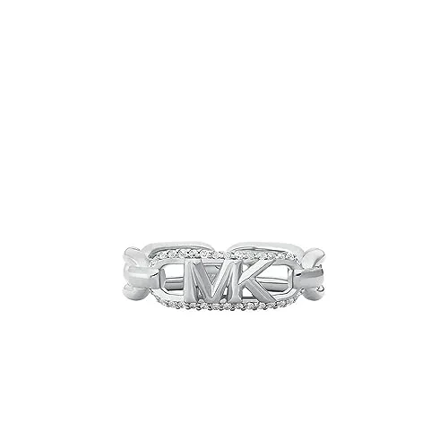 MICHAEL KORS Fingerring PREMIUM EMPIRE Oval MKC1658CZ - Eleganter Ring aus rhodiniertem Sterlingsilber mit funkelnden Zirkonia, perfekt für jeden Anlass – ob Büro oder Feier. Inklusive Etui, ideal als Geschenk!