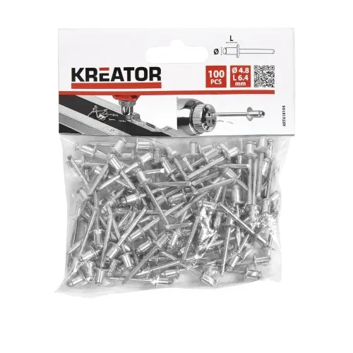 KREATOR KRT618104 - Remaches 4,8x6,4mm 100 piezas