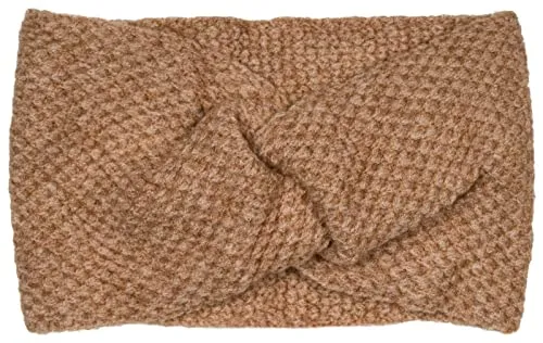 styleBREAKER Damen Strick Stirnband mit Waffelpatent Strickmuster und Twist Knoten, warmes Winter Haarband, Headband 04026060, Farbe:Braun