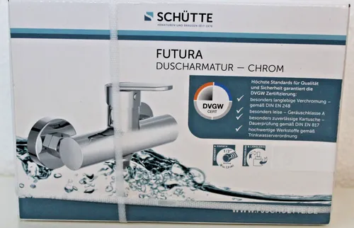 Schütte Duscharmatur Futura Chrom - Elegante Einhebel-Bedienung - Duscharmaturen mit modernem Design und hochwertiger Verchromung, inklusive Montageset für einfache Installation und komfortable Bedienung.