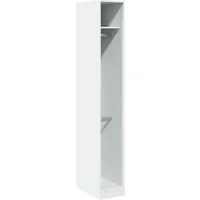 vidaXL Kleiderschrank Weiß 30x50x200 cm - Drehtürenschrank aus hochwertigem Holzwerkstoff, mit elegantem Design und reichlich Stauraum für Kleidung und Accessoires, ideal für kleine Räume.