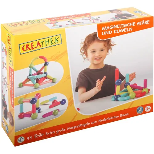 Creathek Magnetische Baustäbe und Kugeln, 43 Teile