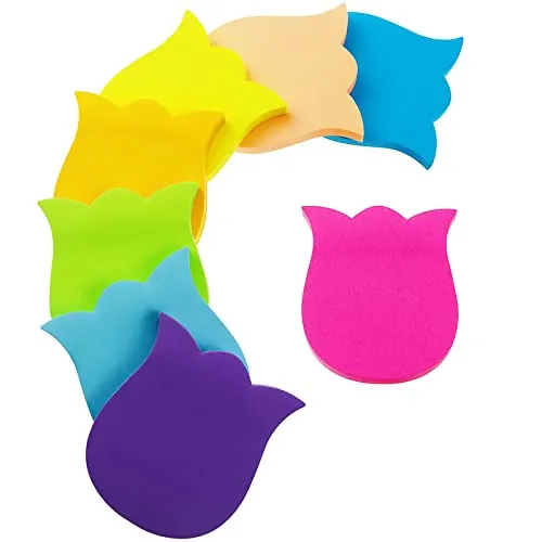 Farbige Haftnotizen, 560 Blatt Blütenform Selbstklebende Haftnotizzettel, Super Sticky Notes, Farbig Notizblöck für Büro Schule Zuhause(8 Farben, 76 x 76 mm)