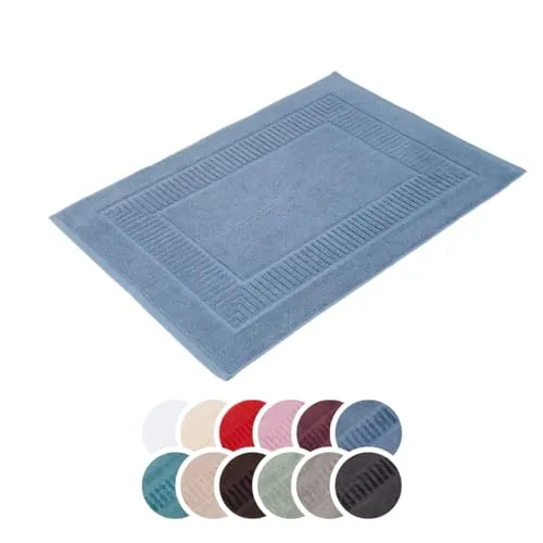 liebling Badvorleger 100% Bio Baumwolle, Serie Organic, 1200 gr. / m², 60 x 100 cm, 60 Grad, GOTS-Zertifiziert, schnelltrocknend, Farbe: blau