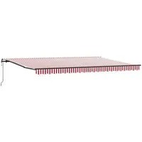 vidaXL Einziehbare Markise Rot und Weiß 500 × 300 cm - Markise für Balkon und Terrasse, einziehbar mit Fernbedienung für flexiblen Schatten. UV-beständig und wasserabweisend für langlebige Nutzung.