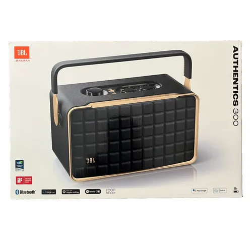 JBL Authentics 300 WLAN Lautsprecher schwarz - Smart Speaker mit Bluetooth - Lautsprecher & Subwoofer, neu und originalverpackt, bietet erstklassigen Klang und kabellose Konnektivität für ein unvergessliches Hörerlebnis.