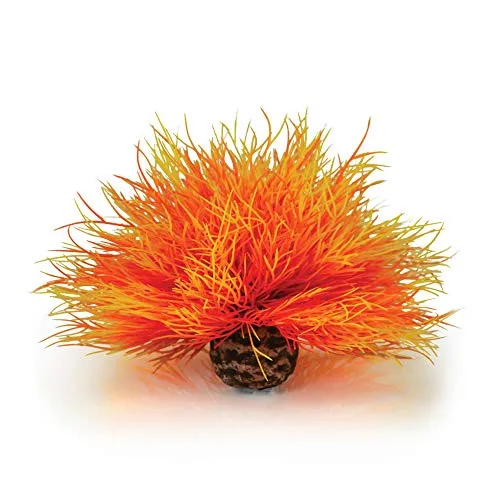 biOrb 46085 Aquarien Seelilie, orange – runde Aquariumdekoration, naturnahe Wasserpflanze aus langlebigem Kunststoff, Süßwasseraquarien, Meerwasseraquarien